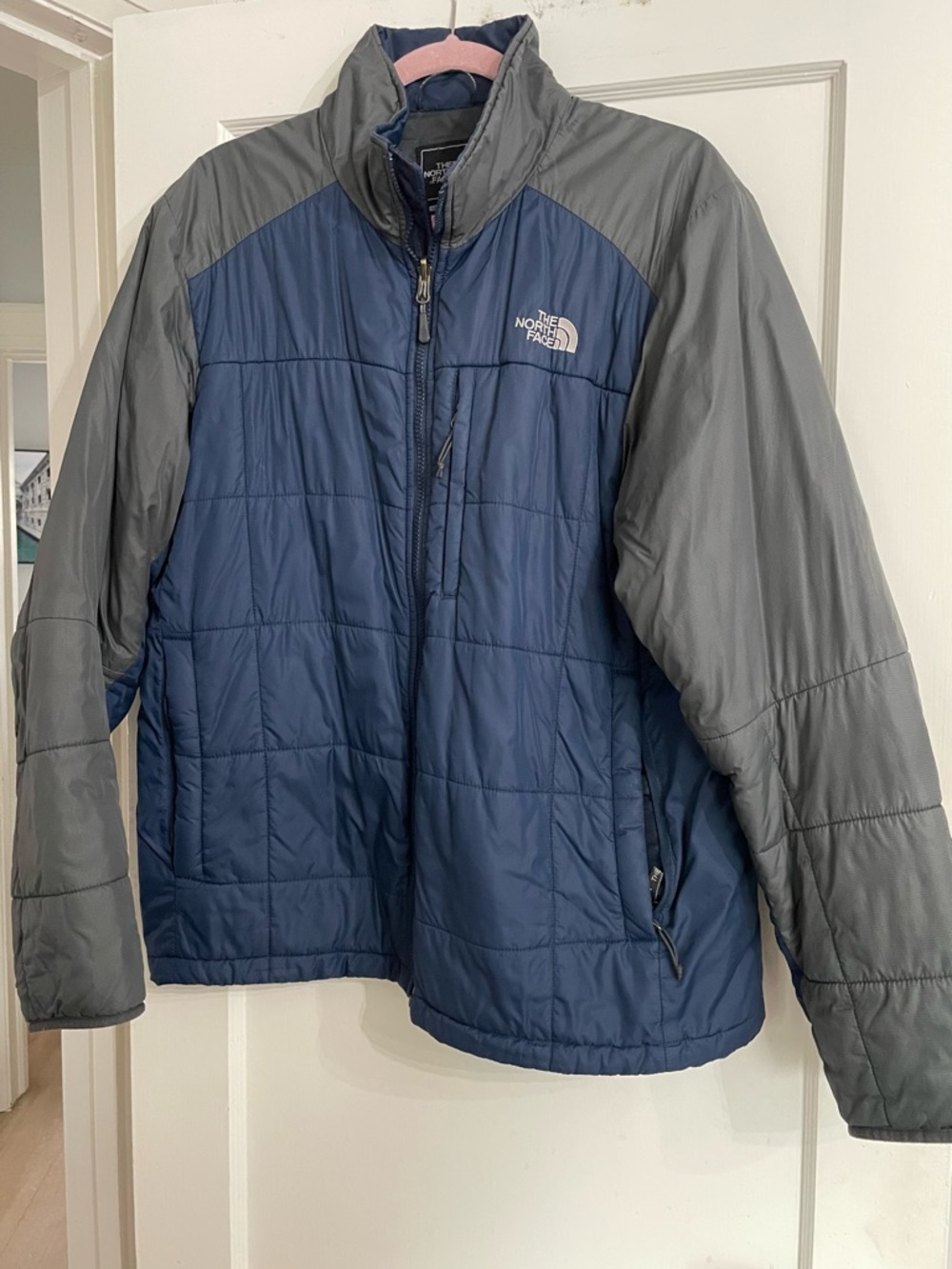 The North Face Men’s Puffer Jacket in Blue and Gray